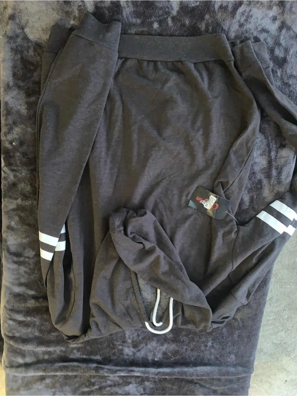 On Fire Charcoal Hoodie with White Graphic